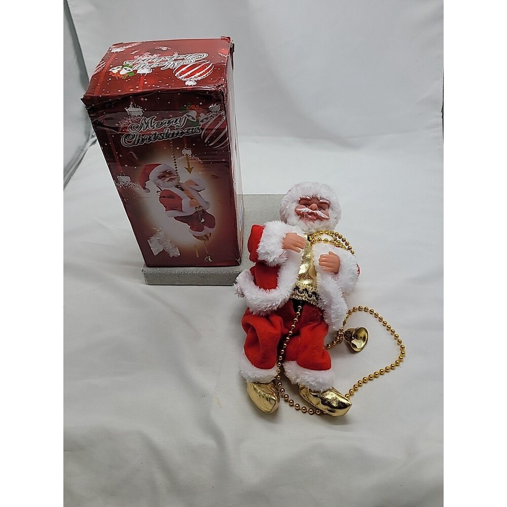 Electric Christmas Santa Claus Climbing Rope Ladder Musical Toy No Long Climbs